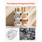 Plastic Stackable Storage Bins, 37.7 x 21.5 x 18 cm (6 Pack), Plastic Containers for Organizing & Storage Bins for Closet, Garage, Small Parts, Office Supplies, Other Accessories, Transparent