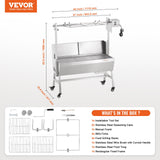 Rotisserie Grill with Windscreen, BBQ Whole Pig Lamb Goat Charcoal Spit Grill, 35 Inch 90 Lbs Capacity, Electric 42W Motor Stainless Steel Roaster with Lockable Wheels, for Camping Outdoor