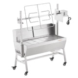 VEVOR Rotisserie Grill with Windscreen, BBQ Whole Pig Lamb Goat Charcoal Spit Grill, 35 Inch 90 Lbs Capacity, Electric 42W Motor Stainless Steel Roaster with Lockable Wheels, for Camping Outdoor - Extra Image