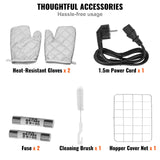 VEVOR Electric Oil Press Machine, 850W Stainless Steel Oil Extractor Machine, Adjustable Temperature, Hot Press Oil Expeller for Pressing Peanuts, Sesame Seeds, Rapeseed, Tea Seeds - Rear View