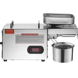 VEVOR Electric Oil Press Machine, 850W Stainless Steel Oil Extractor Machine, Adjustable Temperature, Hot Press Oil Expeller for Pressing Peanuts,