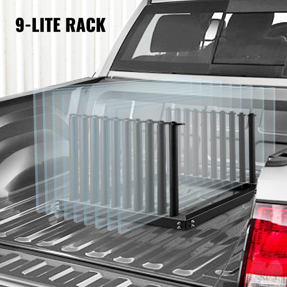 VEVOR Windshield Rack 9-Lite, Windshield Truck Rack Steel, Windshield Glass Rack 24-Inch Height, Windshield Rack for Truck with PVC Pad & Foam Padding, Glass Rack for Truck, for Glass Transportation