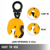 VEVOR 1T Vertical Plate Lifting Clamp Grab Clamp Dog Steel Lift Grip Sling