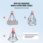 Chain Sling, 8 mm x 300 cm Lifting Chains with Hooks, G80 Engine Chain Hoist Lifts, 5 Ton Lifting Sling, image 4