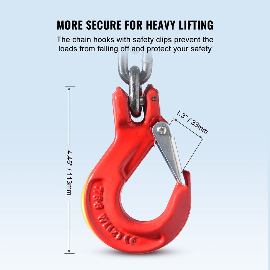Chain Sling, 8 mm x 300 cm Lifting Chains with Hooks, G80 Engine Chain Hoist Lifts, 5 Ton Lifting Sling, image 5