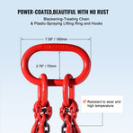Chain Sling, 8 mm x 300 cm Lifting Chains with Hooks, G80 Engine Chain Hoist Lifts, 5 Ton Lifting Sling, image 6