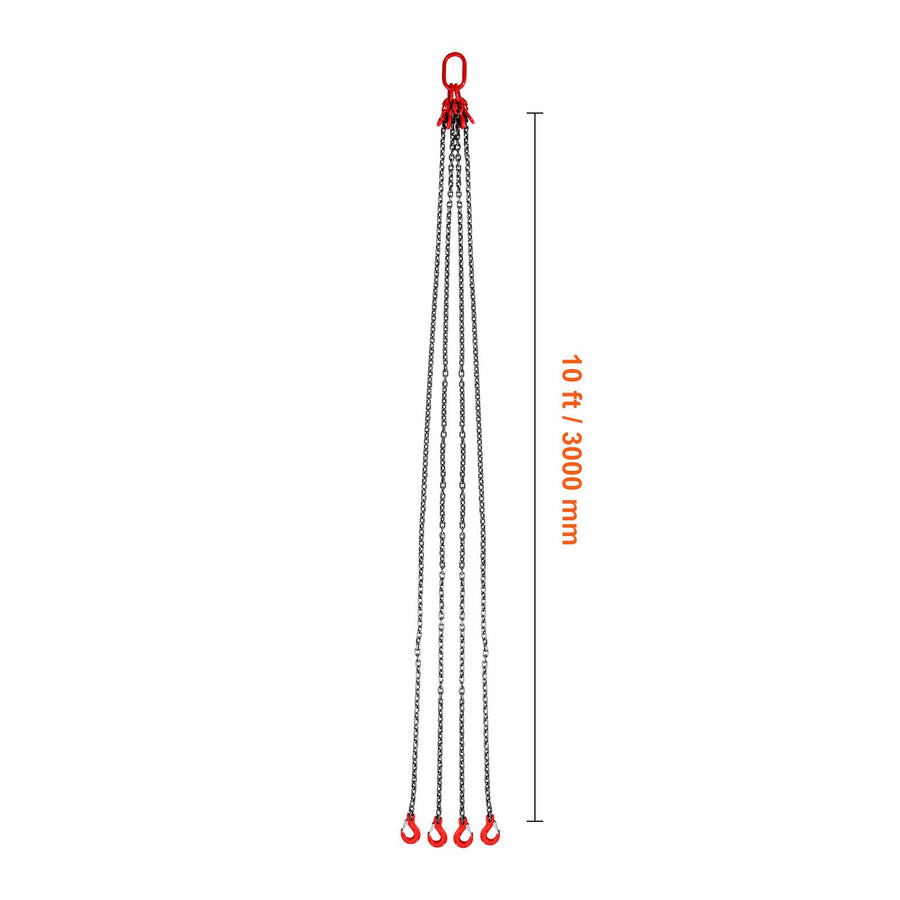 Chain Sling, 8 mm x 300 cm Lifting Chains with Hooks, G80 Engine Chain Hoist Lifts, 5 Ton Lifting Sling, image 8