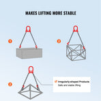 Chain Sling, 8 mm x 150 cm Lifting Chains with Hooks, G80 Engine Chain Hoist Lifts, 3 Ton Capacity Lifting Sling Chains for Engine Hoist, Engine Lift Chain with 2 Leg Grab Hooks, Heavy Duty