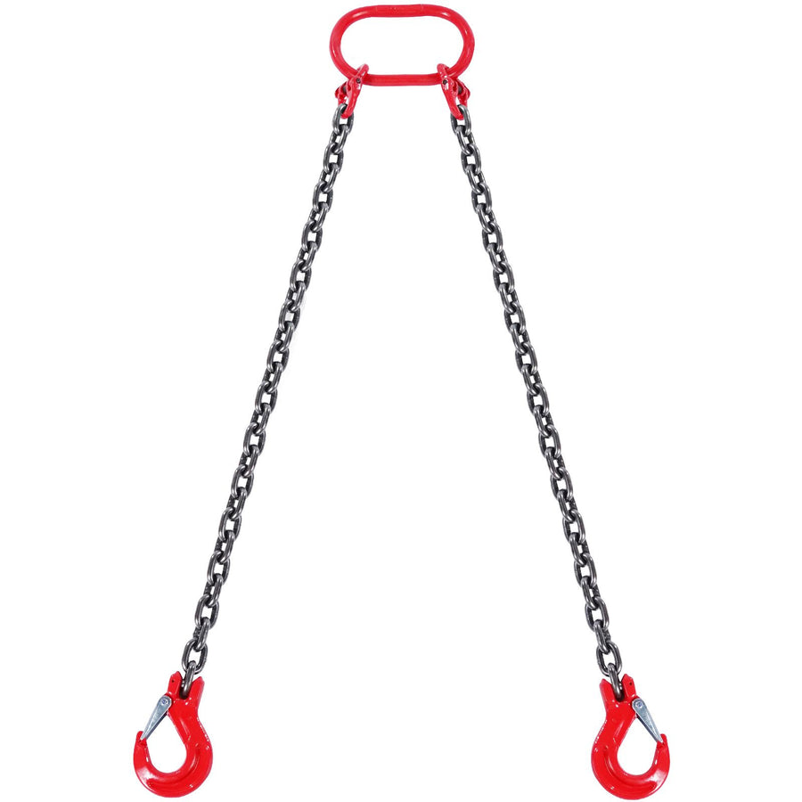 Chain Sling, 8 mm x 150 cm Lifting Chains with Hooks, G80 Engine Chain Hoist Lifts, 3 Ton Capacity Lifting Sling Chains for Engine Hoist, Engine Lift Chain with 2 Leg Grab Hooks, Heavy Duty