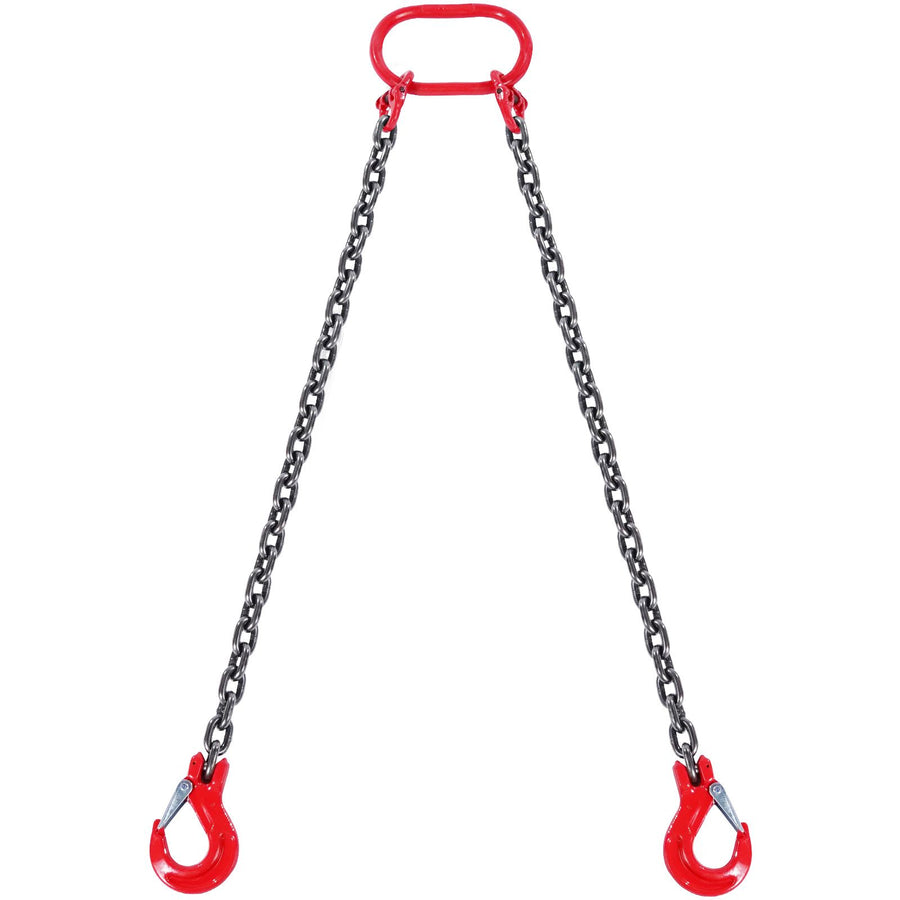 Chain Sling, 8 mm x 150 cm Lifting Chains with Hooks, G80 Engine Chain Hoist Lifts, 3 Ton Capacity Lifting Sling Chains for Engine Hoist, Engine Lift Chain with 2 Leg Grab Hooks, Heavy Duty