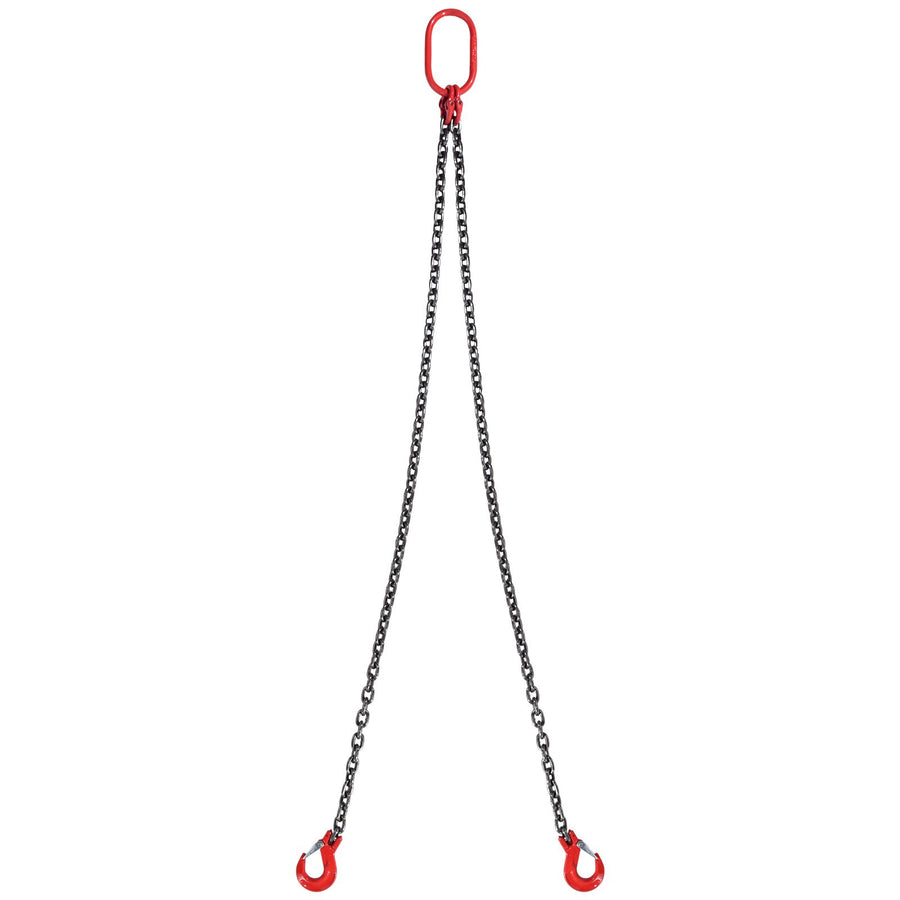 Chain Sling, 8 mm x 150 cm Lifting Chains with Hooks, G80 Engine Chain Hoist Lifts, 3 Ton Capacity Lifting Sling Chains for Engine Hoist, Engine Lift Chain with 2 Leg Grab Hooks, Heavy Duty
