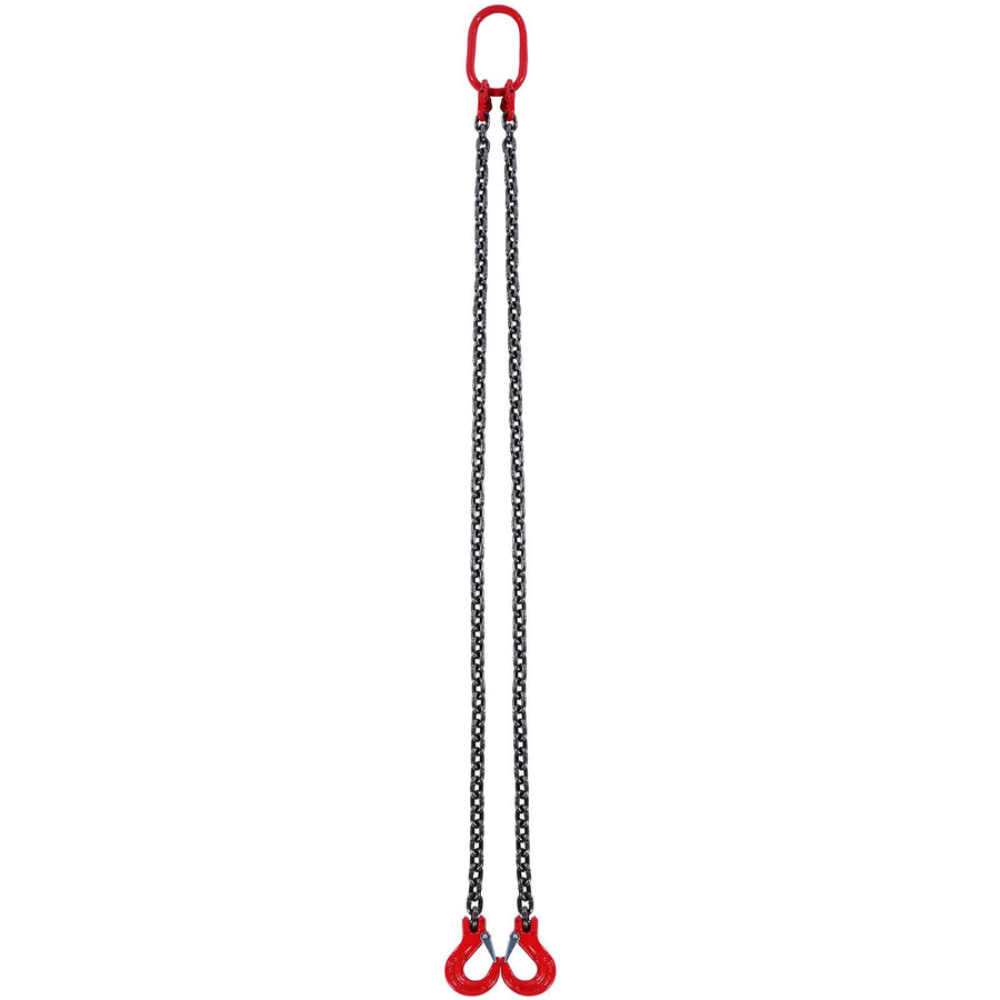 Chain Sling, 8 mm x 150 cm Lifting Chains with Hooks, G80 Engine Chain Hoist Lifts, 3 Ton Capacity Lifting Sling Chains for Engine Hoist, Engine Lift Chain with 2 Leg Grab Hooks, Heavy Duty