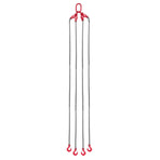 Chain Sling, 10mm x 3 m Lifting Chains with 4 Leg Grab Hooks, Heavy Duty G80 Alloy Steel Lifting Sling, 10.4