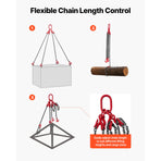Chain Sling, 10mm x 3 m Lifting Chains with 4 Leg Grab Hooks, Heavy Duty G80 Alloy Steel Lifting Sling, 10.4, image 6