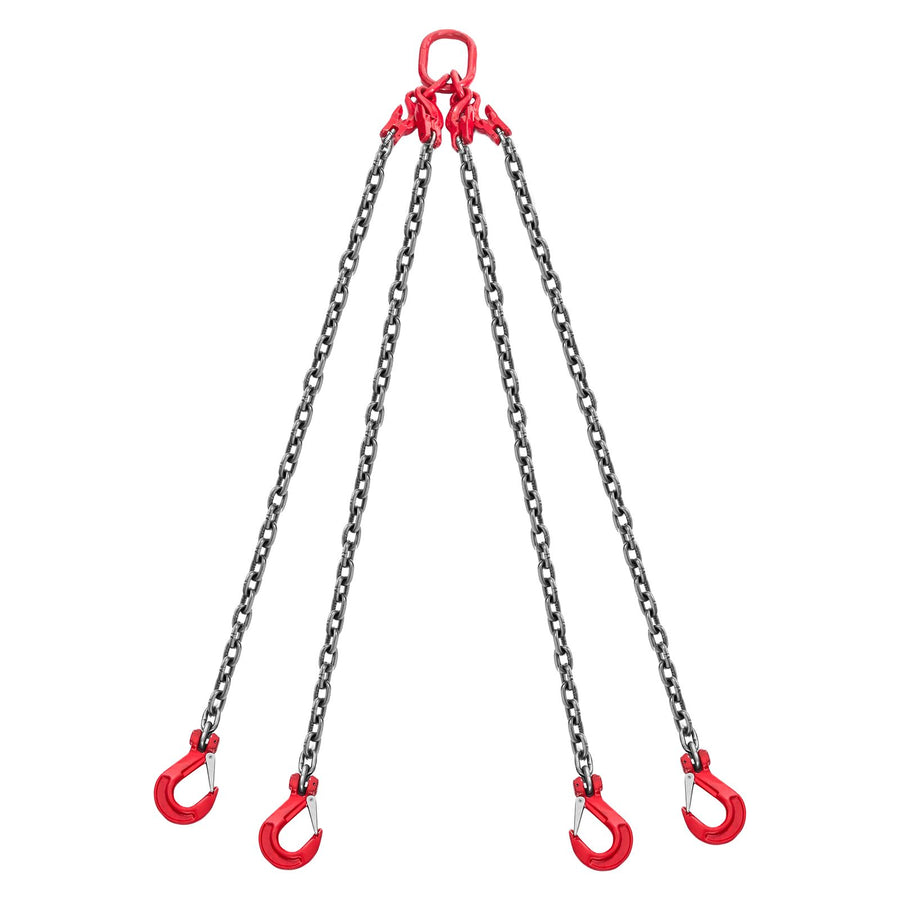 Chain Sling, 10mm x 3 m Lifting Chains with 4 Leg Grab Hooks, Heavy Duty G80 Alloy Steel Lifting Sling, 10.4, image 9