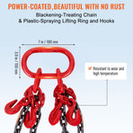 Chain Sling, 8 mm x 150 cm Lifting Chains with Hooks, G80 Engine Chain Hoist Lifts, 5 Ton Lifting Sling, image 6