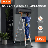 VEVOR Telescoping Ladder A Frame 20 FT Extension Multi-Function for Homework - Front View