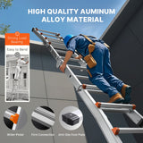 VEVOR Telescoping Ladder A Frame 20 FT Extension Multi-Function for Homework - Rear View