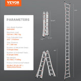 VEVOR Telescoping Ladder A Frame 20 FT Extension Multi-Function for Homework