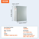 VEVOR 20/30/50A Temporary RV Power Outlet Box Electrical Outdoor Receptacle Box - Close-Up Angle