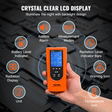 VEVOR 3-in-1 EMF Meter, 5Hz - 3.5GHz, Handheld Rechargeable Electromagnetic Field Radiation Detector, Digital LCD EMF Tester for EF MF RF Home Inspections Outdoor Ghost Hunting Paranormal Equipment - 45-Degree Angle