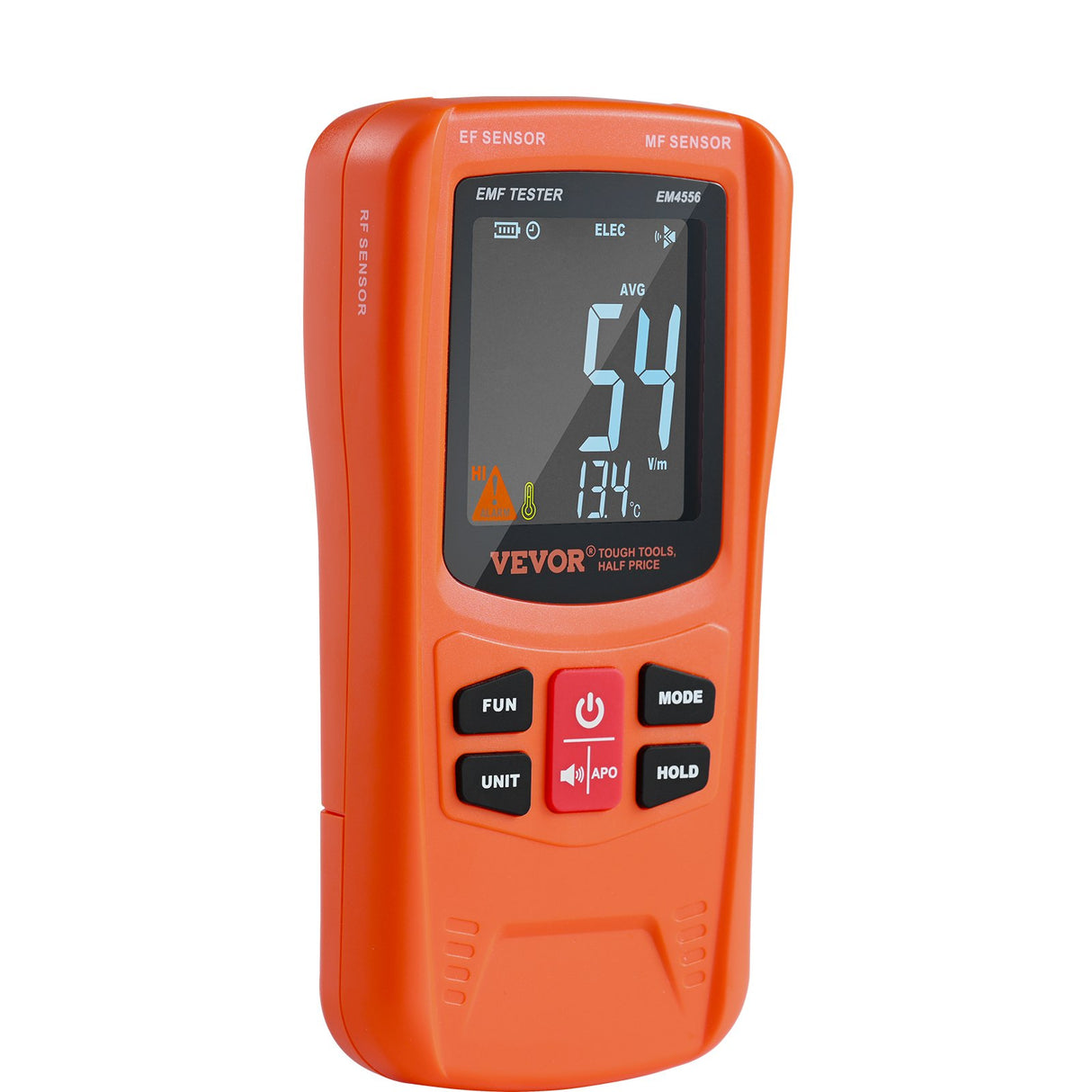 VEVOR 3-in-1 EMF Meter, 5Hz-6GHz, Handheld Rechargeable Electromagnetic Field Radiation Detector, Digital LCD EMF Tester for EF MF RF Home Inspections