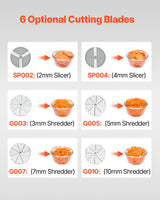 Food Processor & Vegetable Chopper w/ 6 Blades Food-Grade Stainless Steel - Top-Down View
