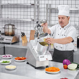 Food Processor & Vegetable Chopper w/ 6 Blades Food-Grade Stainless Steel - Low Angle