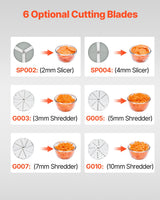 Food Processor & Vegetable Chopper w/ 6 Blades Food-Grade Stainless Steel - Top-Down View
