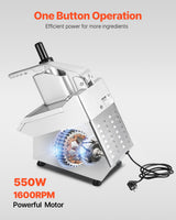 Food Processor & Vegetable Chopper w/ 6 Blades Food-Grade Stainless Steel - 45-Degree Angle