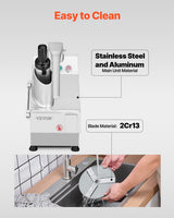 Food Processor & Vegetable Chopper w/ 6 Blades Food-Grade Stainless Steel - Rear View
