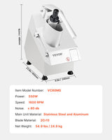 Food Processor & Vegetable Chopper w/ 6 Blades Food-Grade Stainless Steel - Close-Up Angle