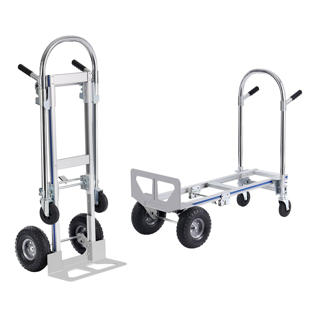 VEVOR Aluminum Hand Truck, 2 in 1, 363 kg Max Load Capacity, Heavy Duty Industrial Convertible Folding Hand Truck and Dolly, Utility Cart Converts
