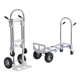 VEVOR Aluminum Hand Truck, 2 in 1, 363 kg Max Load Capacity, Heavy Duty Industrial Convertible Folding Hand Truck and Dolly, Utility Cart Converts
