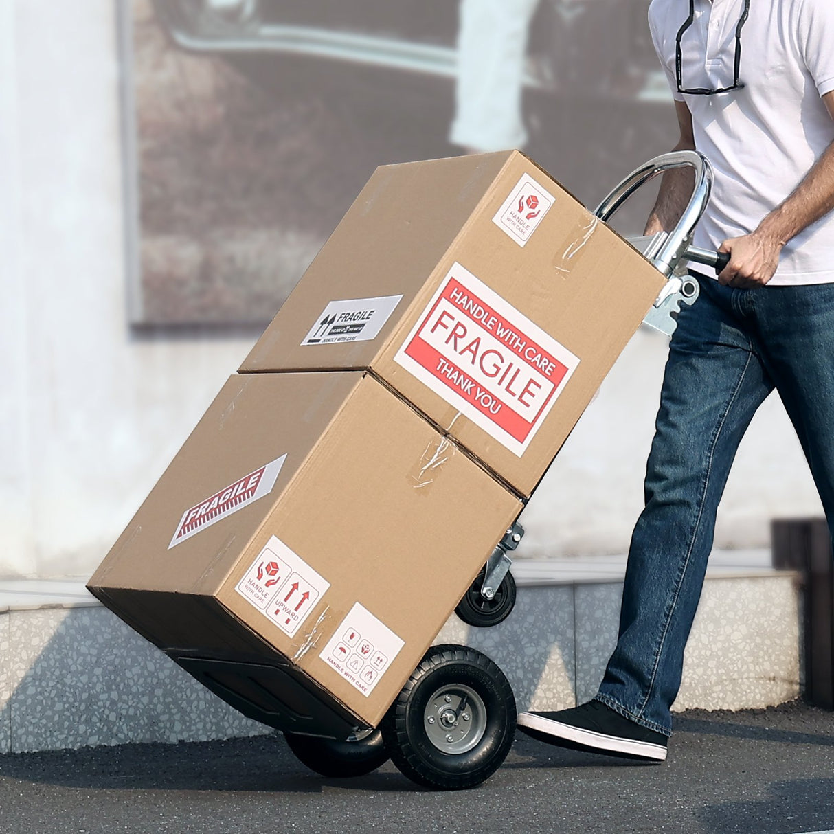 VEVOR Aluminum Hand Truck, 2 in 1, 363 kg Max Load Capacity, Heavy Duty Industrial Convertible Folding Hand Truck and Dolly, Utility Cart Converts