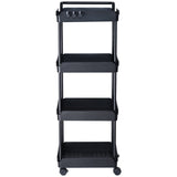 VEVOR 4-Tier Kitchen Rolling Cart Basket Utility Cart on Wheel with Handle Black - Extra Image