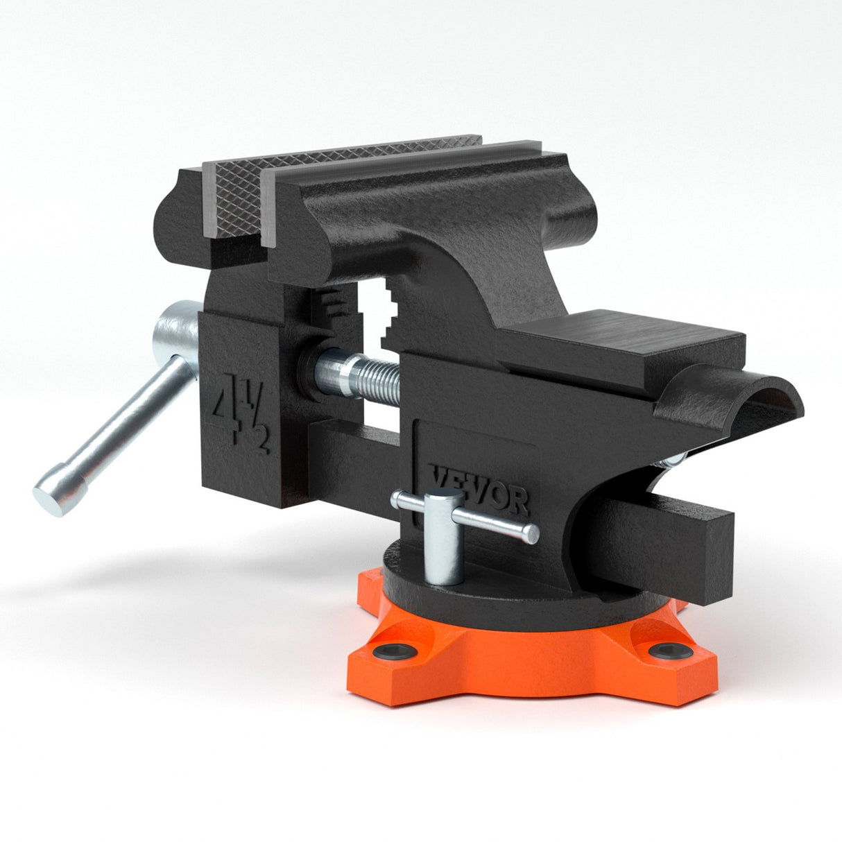 VEVOR 4.5" Bench Vice w/ Anvil 240°Swivel Base Heavy Duty Multipurpose Vice
