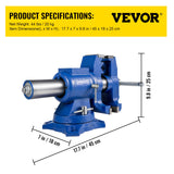 VEVOR Multipurpose Bench Vice 5" 30Kn Heavy Duty with 360? Swivel Base and Head