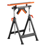 4-in-1 Roller Stand, 220 kg Load Capacity, 838.2-1270 mm Adjustable Height, Folding Heavy Duty with Rack & Multi-directional Roller Head, for Table Saw Outfeed Woodworking Extension Support