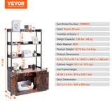 VEVOR Cat Litter Box Enclosure Wooden Litter Box Furniture Hidden with 3 Shelves - Close-Up Angle