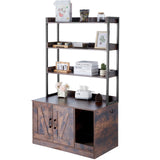 VEVOR Cat Litter Box Enclosure Wooden Litter Box Furniture Hidden with 3 Shelves - Extra Image