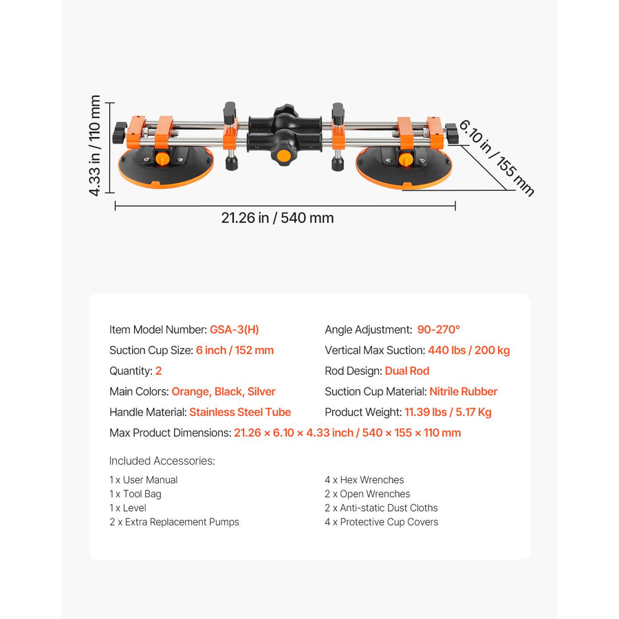 Seamless Seam Setter, 2 Packs Granite Seam Setter with 6 in Vacuum Suction Cups, Seam Joiner for Seam Joining & Leveling, 90°-120° Adjustable, Countertop Installation Tool for Tile Marble Slab