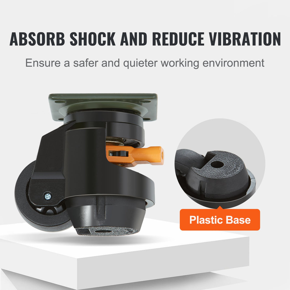 VEVOR Leveling Casters, Set of 4, 1000 kg Total Load Capacity, 63.5 mm, Heavy Duty with Upgraded Handle Design, 360 Degree Swivel Caster Wheels,