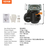 VEVOR Leveling Casters, Set of 4, 1000 kg Total Load Capacity, 63.5 mm, Heavy Duty with Upgraded Handle Design, 360 Degree Swivel Caster Wheels,