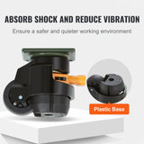 VEVOR Leveling Casters, Set of 4, 500 kg Total Load Capacity, 50.8 mm, Heavy Duty with Upgraded Handle Design, 360 Degree Swivel Caster Wheels, Adjustable Casters with Feet for Workbench, Machine - Side View