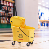 VEVOR Mop Bucket with Wringer, 26 Qt. Commercial Mop Bucket with Side Press Wringer, Side-Press Mop Bucket and Wringer Combo on Wheels, for Professional/Industrial/Business Floor Cleaning, Yellow - Low Angle