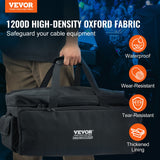 VEVOR DJ Cable File Bag, 1200D Oxford Fabric, DJ Gig Bag with 9 Detachable Divider 4.92 ft Padded Shoulder Strap Plastic Bottom Pad, 600 x 300 x 325 mm DJ Wire Bag for DJ Gear Musical Accessories - Front View