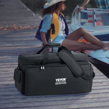 VEVOR DJ Cable File Bag, 1200D Oxford Fabric, DJ Gig Bag with 9 Detachable Divider 4.92 ft Padded Shoulder Strap Plastic Bottom Pad, 600 x 300 x 325 mm DJ Wire Bag for DJ Gear Musical Accessories - Low Angle