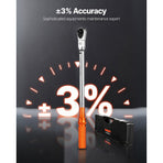 Adjustable Click Torque Wrench, 1/2 Inch Drive, 20-160 lbf-ft/27.1-216.8 N.m, Dual-direction and Dual Range Scales, 72-Tooth, ±2% Precision, with Adapter Interchangeable Jaw and Ratchet Head