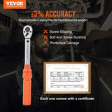 VEVOR Torque Wrench Adjustable Torque Wrench 1/4